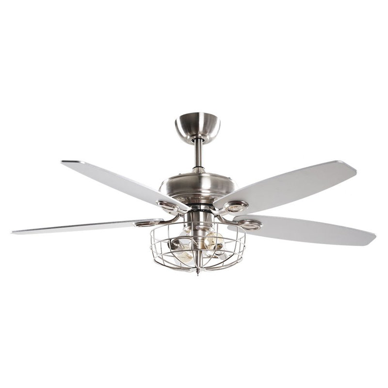 Paquette 52'' Ceiling Fan with Light Kit, Sand Nickel