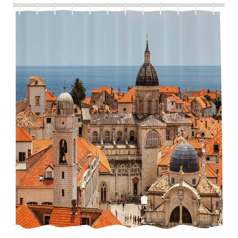 Shower Curtain with Hooks Included, 69" H x 105" W