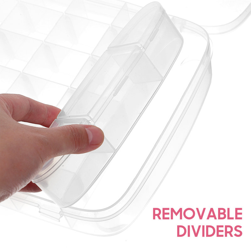 30-Grid Clear Plastic Adjustable Jewellery Organizer Box Storage Container Case