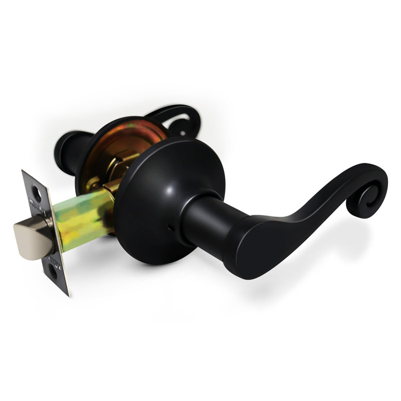 Passage Door Lever, Decorative, Passage (Hall & Closet), Black