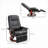 For Living Room Use,  Sleek Black Faux Leather Manual Adjustable Swivel Recliner with Extendable Footrest