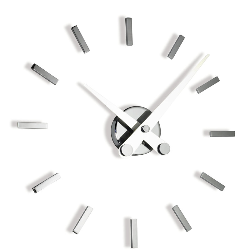 Puntos Suspensivos 19.68'' Metal Wall Clock, White