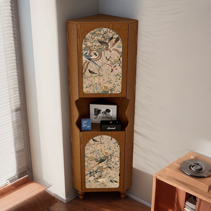 Bibliothèque de coin en bois Living Room, Brun