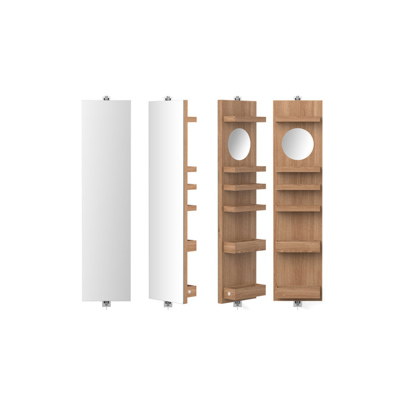 Cosmos Solid Wood Wall Bathroom Shelves, Natural Oak