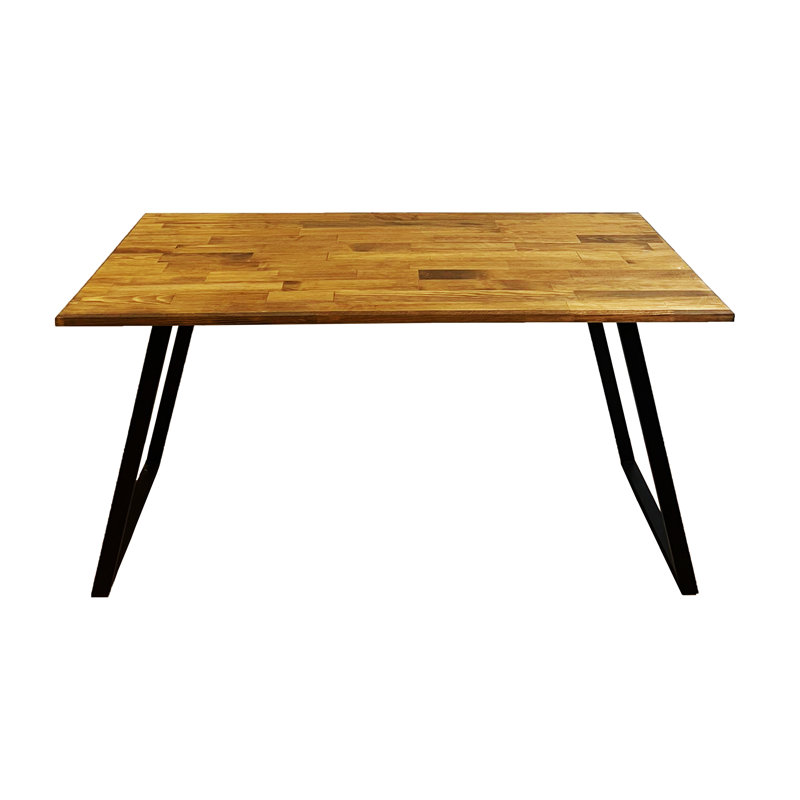 Solid Wood Top Metal Base Computer Desk