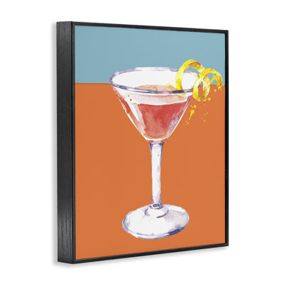 Cocktail on Blocked Hues Framed Giclee, design by Susan Jill