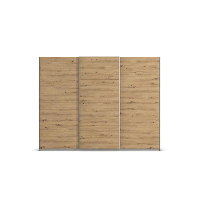 Caracas 3 Door Manufactured Wood Wardrobe, Classic, 210cm H x 271cm W x 62cm D, Artisan Oak