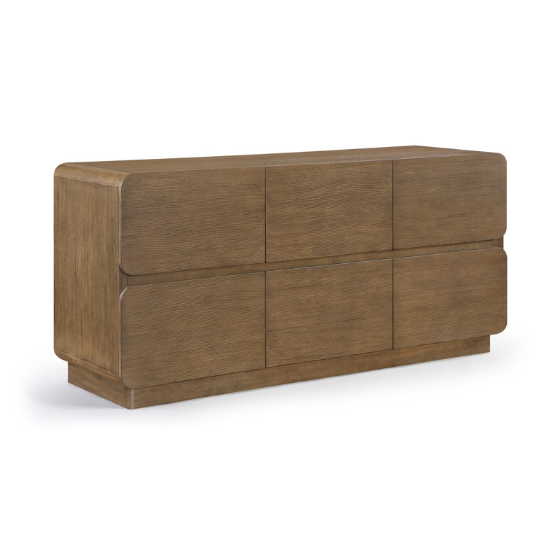 Commode Adagio en bois massif brun et placage de chêne, Brun