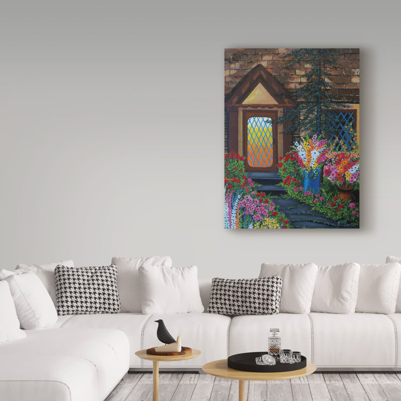 « summer porche », reproduction de peinture à l’acrylique sur toile tendue, H 47 po x l 35 po x P 2 po