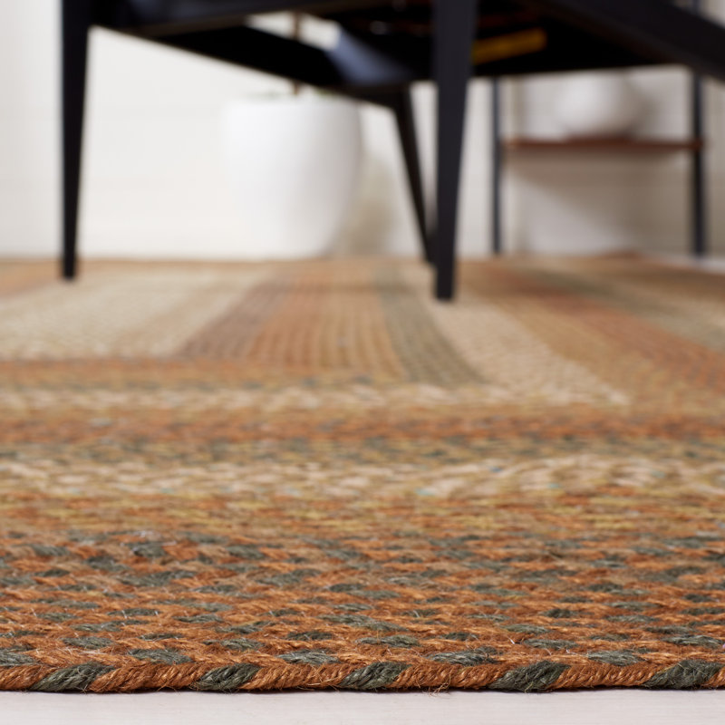 Halim Flat Weave Jute Geometric Rug, Round 6'