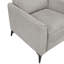 Chaise de salon moderne avec revêtement en microfibre brun clair, coussin confortable et pieds en métal robustes pour un décor contemporain