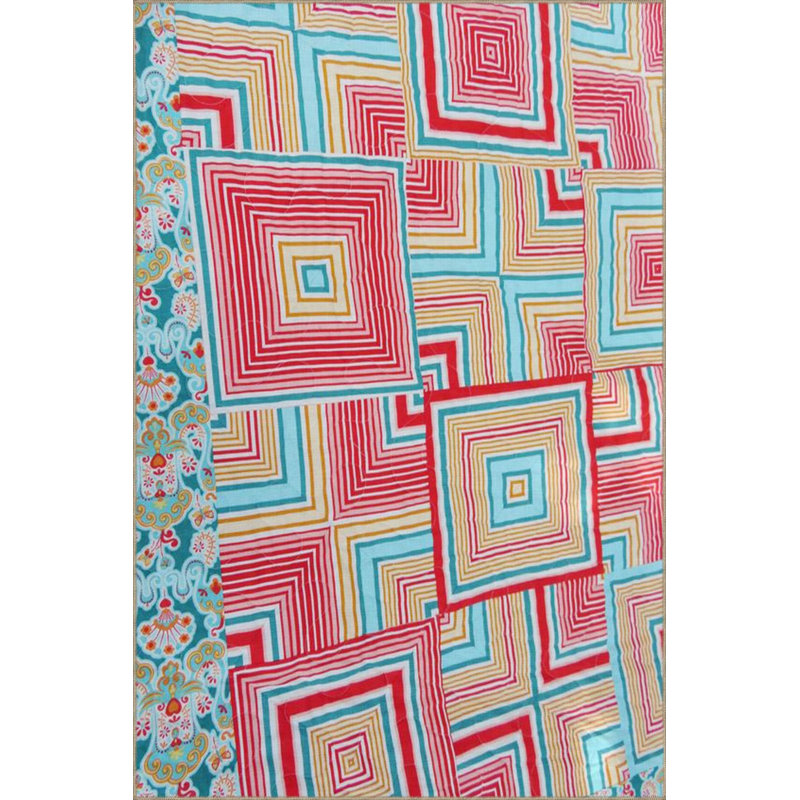 Pink Diamond-Shaped Creative Woven Base Washable Carpet, Runner 2'6" x 9'11"