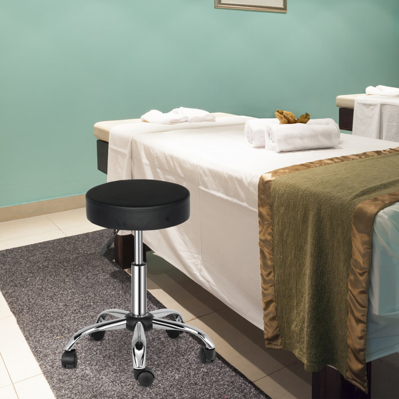 Adjustable Height Ergonomic Lab Stool with Footring Wheels