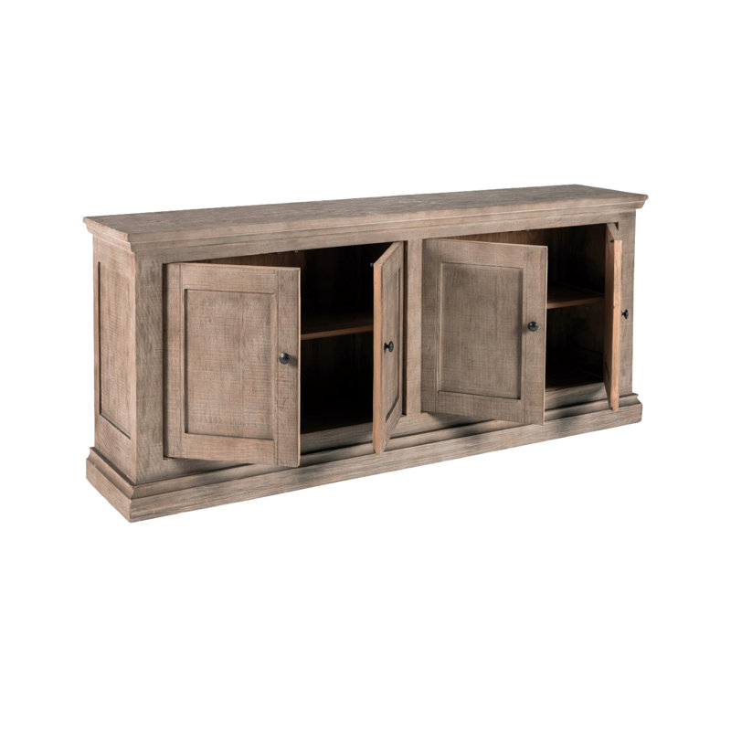 Koski 35" Tall 4-Door Cabinet, Brown