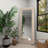 Carmaine Mango Wood Vine Scroll White Wall Mirror with Brown Carved Detail