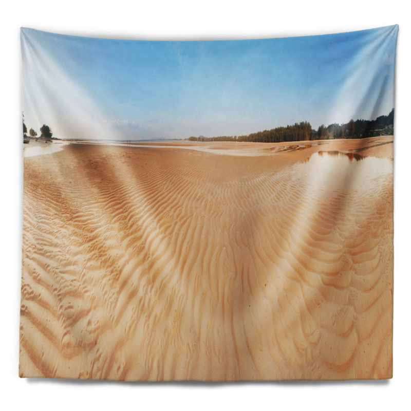 Tapisserie paysage marin plage exotique, H 68 po x l 80 po