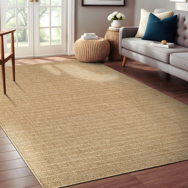 Indoor Outdoor Area Rug, Gold, Rectangle 6' x 9'
