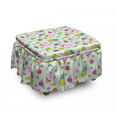 Box Cushion Ottoman Slipcover