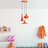 Adjustable Modern Chandelier, Metal Body, Orange Finish | 17.7 in Diameter, Height Adjustable from 17.7 in to 53.1 in | 3 x E27 Max 40W Socket, Perfect for Dining Room & Living Spaces, Stylish & Functional Lighting Solution-245066249-245066255