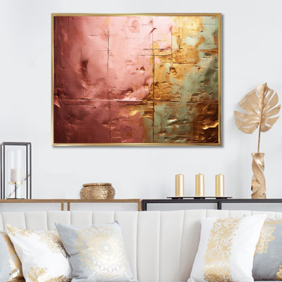 «Submission Of Significance», rose rétro, art mural abstrait, salon