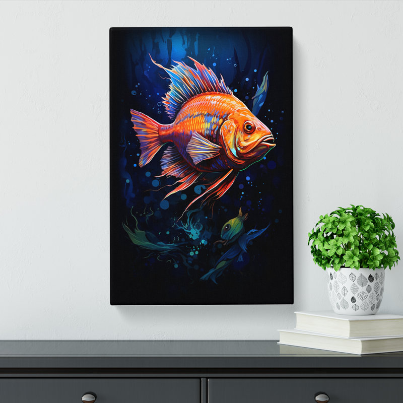 Fish Digital Art - Wrapped Canvas, 60cm H x 40cm W x 3cm D