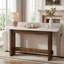 Console de 63 po en bois, table d'entrée de ferme avec plateau en faux marbre, long canapé rectangulaire derrière le canapé pour l'entrée, le couloir, le salon, l'entrée