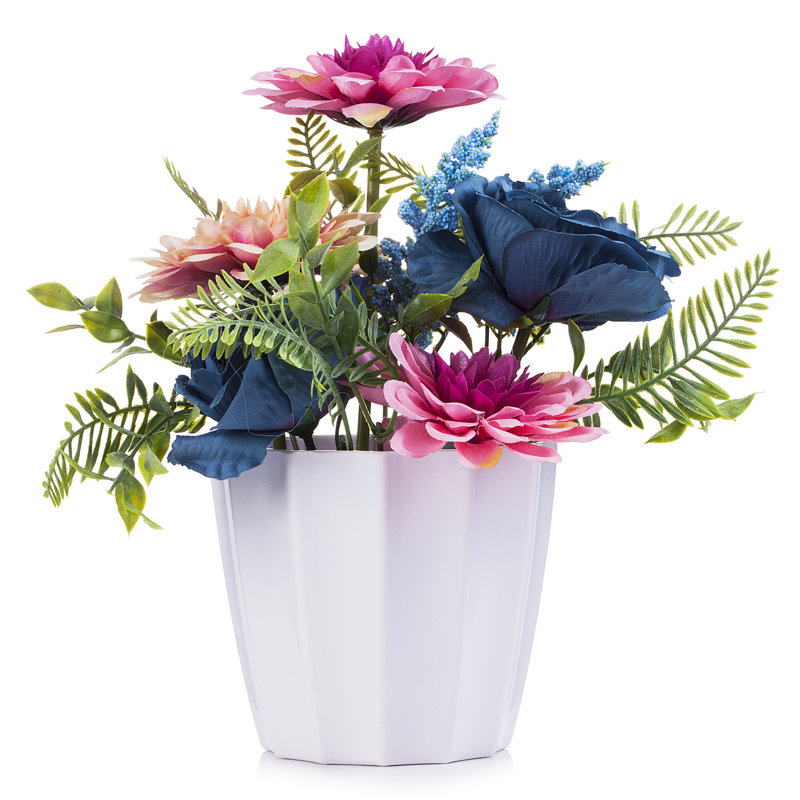Pièce maîtresse pivoine Dahlia en pot, Rose / bleu