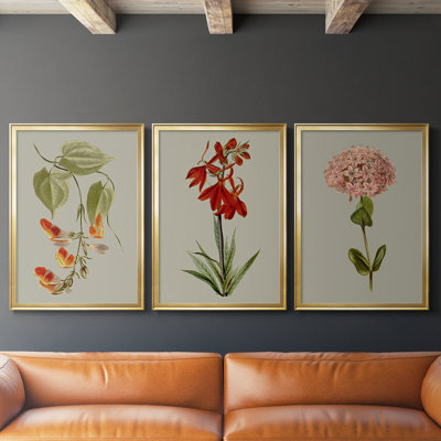 Botanical Array VI - Toile tendue avec châssis sur mesure - 3 pièces