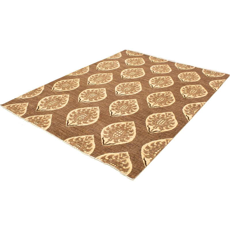 Tapis unique en laine noué à la main de style nouvel âge 18 / 20e de 8 pi 9 po x 11 pi 5 po pako brun