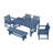 HDPE Outdoor Dining Set Of 6, Patio Dining Table Set With 4 Chairs And 1 Bench, 6 Pieces HDPE Dining Set With Umbrella Hole, Outdoor Furniture Sets For Deck, Poolside, Garden-1758654814