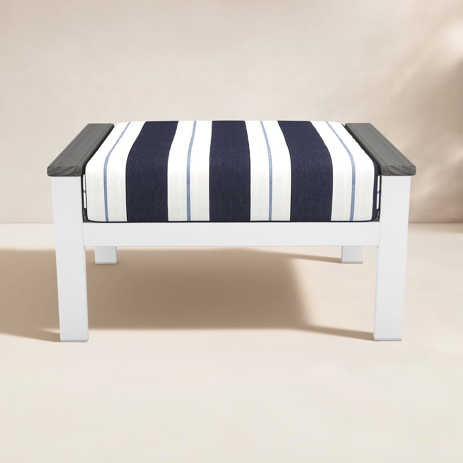 Townsend Sunbrella® Patio Ottoman, Coastal Gray