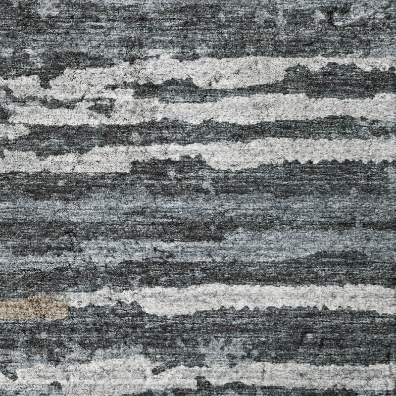 Tapis à rayures cassées de qualité supérieure lavable à la machine Dream Shag ADS75, Ombre, 10 pi x 14 pi