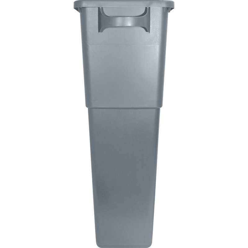 Gray 23 Gallon Space-Saving Waste Container with Handles