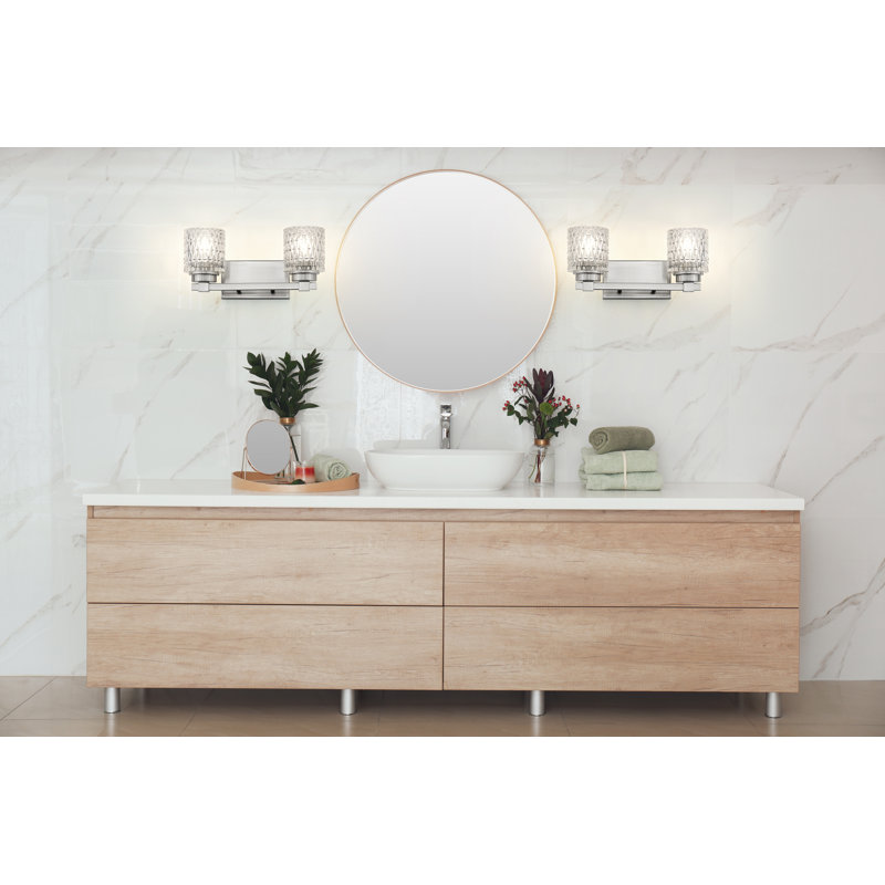 Meuble-lavabo à 2 lumières en nickel brossé 15,75 po Jacqueline, Nickel brossé