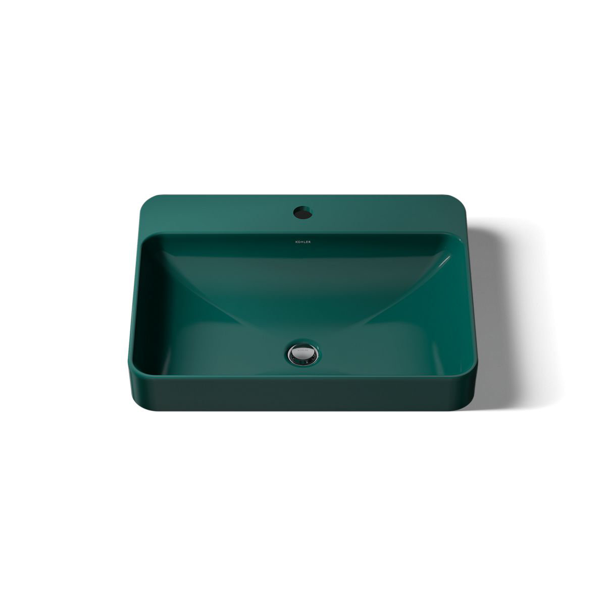 Vox Rectangular Vessel Sink, Teal, 1