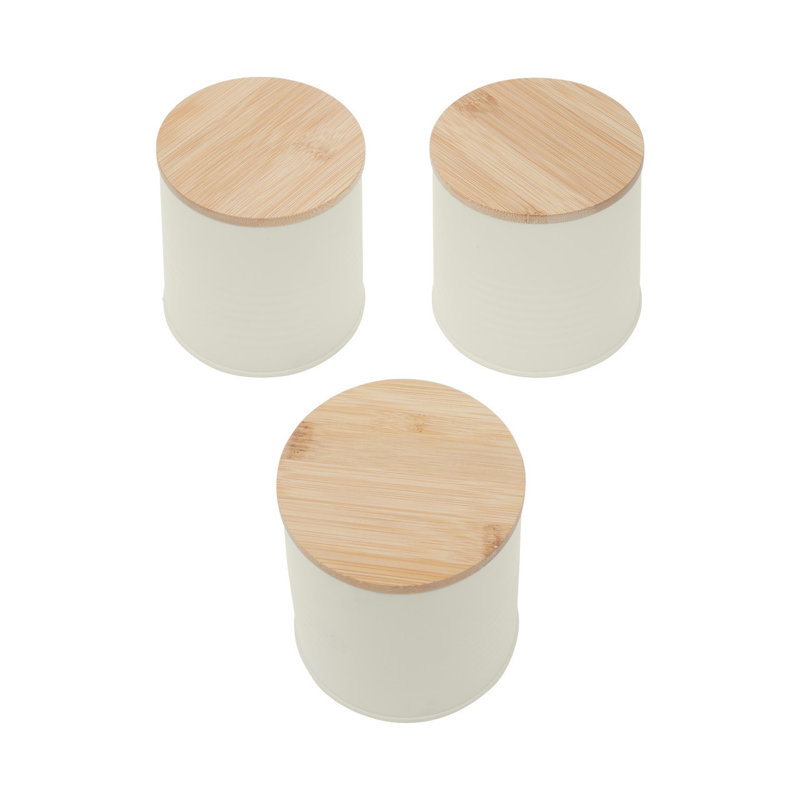 Alton Metal Jar - Set of 3, Cream