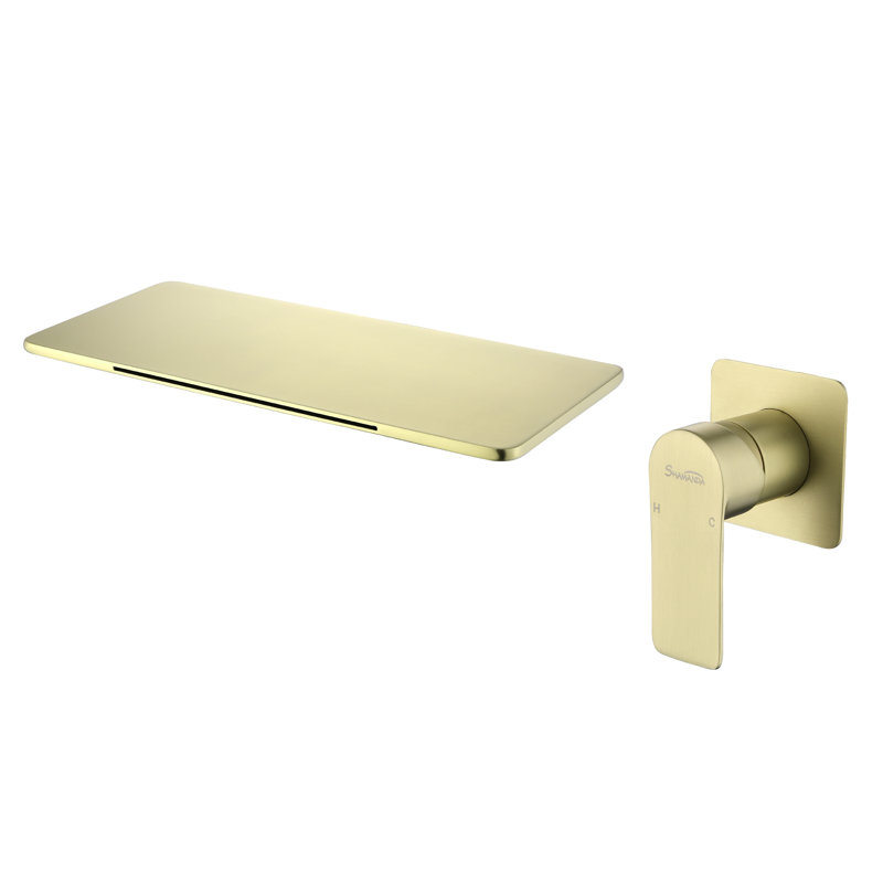 Wall Mounted Optional Single-handle Bathroom Faucet, Brushed Gold