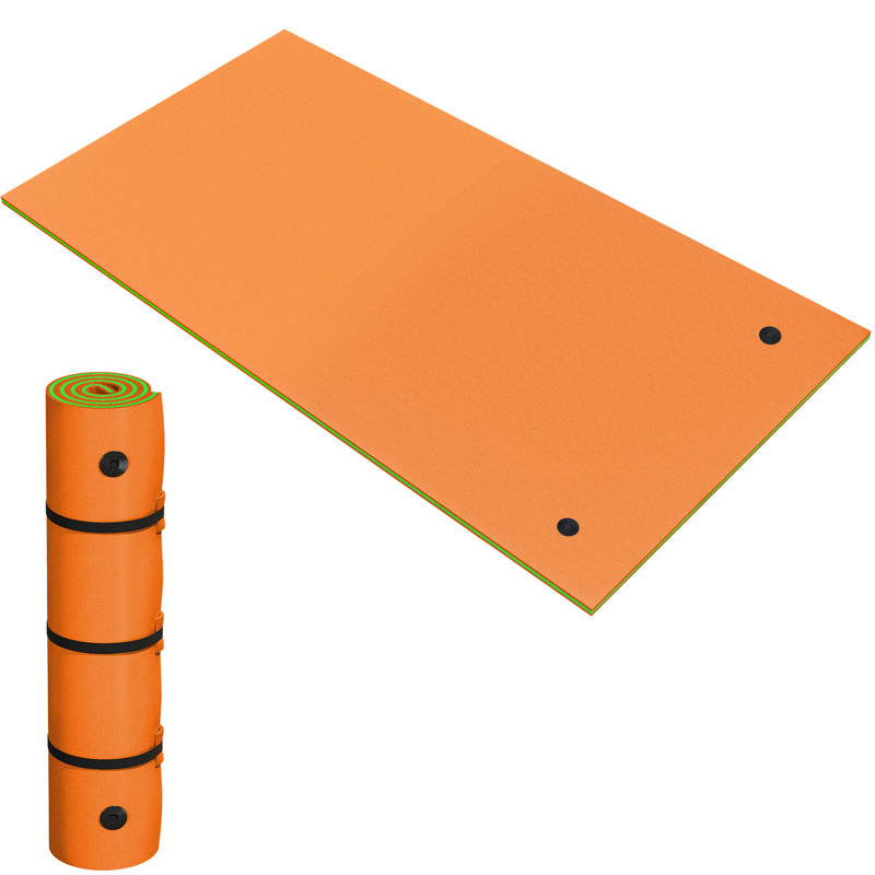 Tapis flottant 3 couches Balconera, Orange/vert, H 1,4 po x l 144 po x P 70,9 po