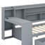 Structure de lit de jour avec tiroirs de rangement, bureau intégré et ports USB-1860129392
