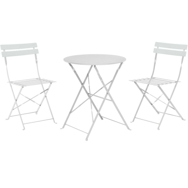 Elisee 2 - Person Patio Dining Set with Round Table, White