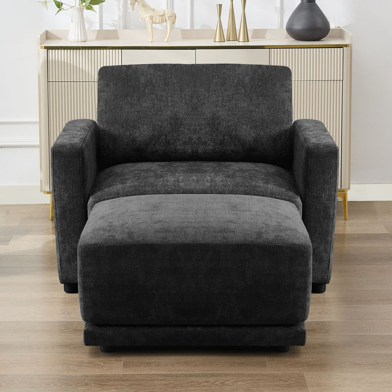 2 - Piece Upholstered Sectional, Black