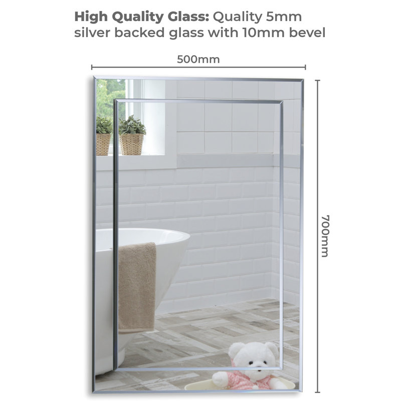 Seeger Rectangle Wall Mirror, 70cm x 50cm