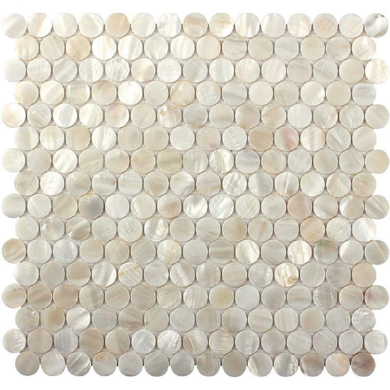 Carreau de mosaïque rond Seashell Penny