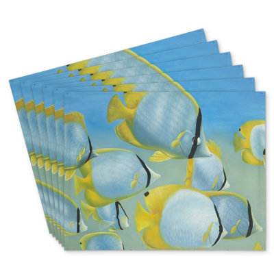 Butterfly Fishes Polyester Andaluss - Set of 6 for Home Decor