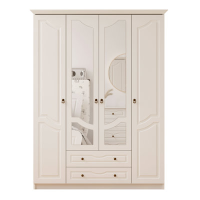 Anthuan 4 Door Manufactured Wood Wardrobe