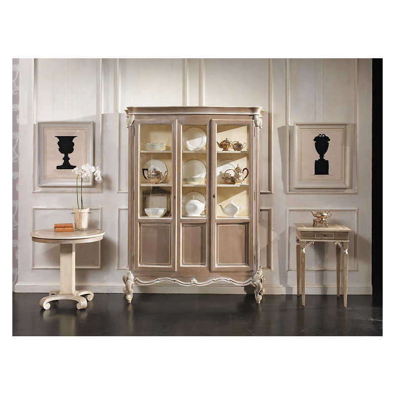 Handpainted China Cabinet, Antique White