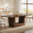 63-inch Farmhouse Dining Room Table, Rectangular Kitchen Table for 4-6-1292938742