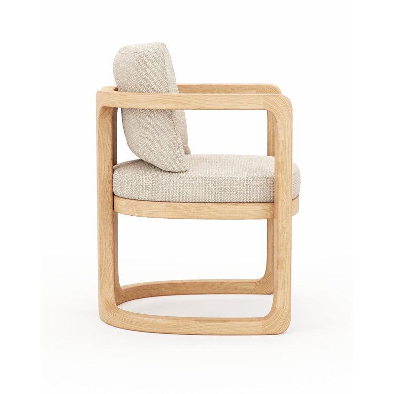 Muse Outdoor Teak Dining Armchair, Light Gray