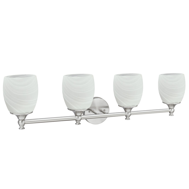 Éclairage pour salle de meuble-lavabo 4 lumières en métal Huseby