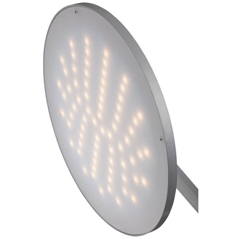 Adjustable White Acrylic LED Floor Lamp with Chiseled Nickel Finish